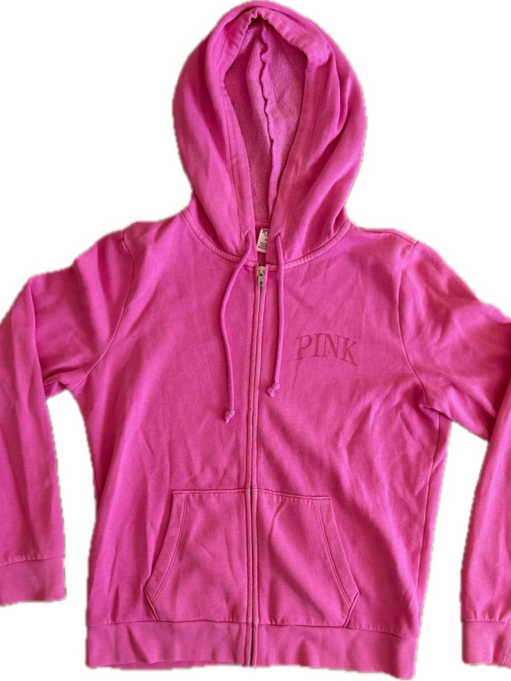 PINK Victoria's Secret Bright Pink Full-Zip Hoodie
